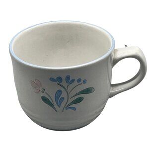 fascino stoneware coffee cup mug white floral handle 3.5x3" READ